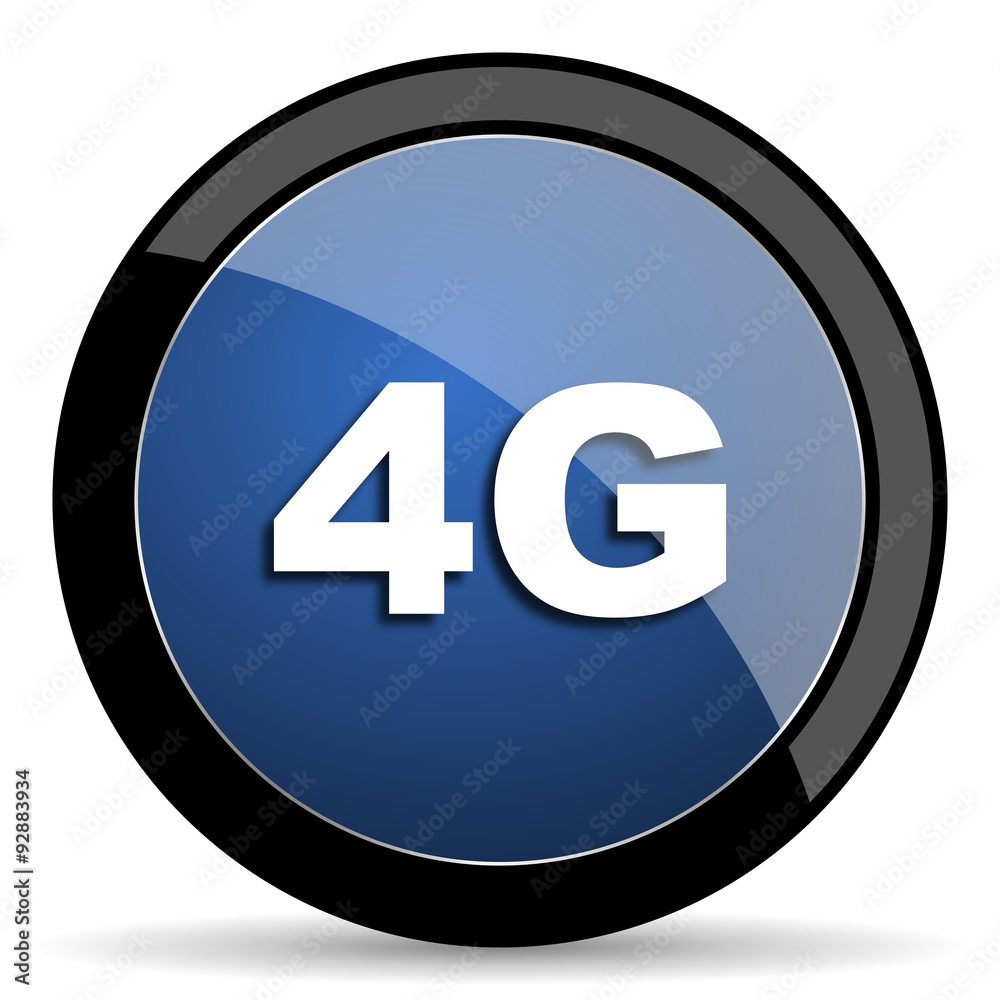 4g blue circle glossy web icon on white background, round button for internet and mobile app 4g blue circle glossy web icon on white background, round button for internet and mobile app
