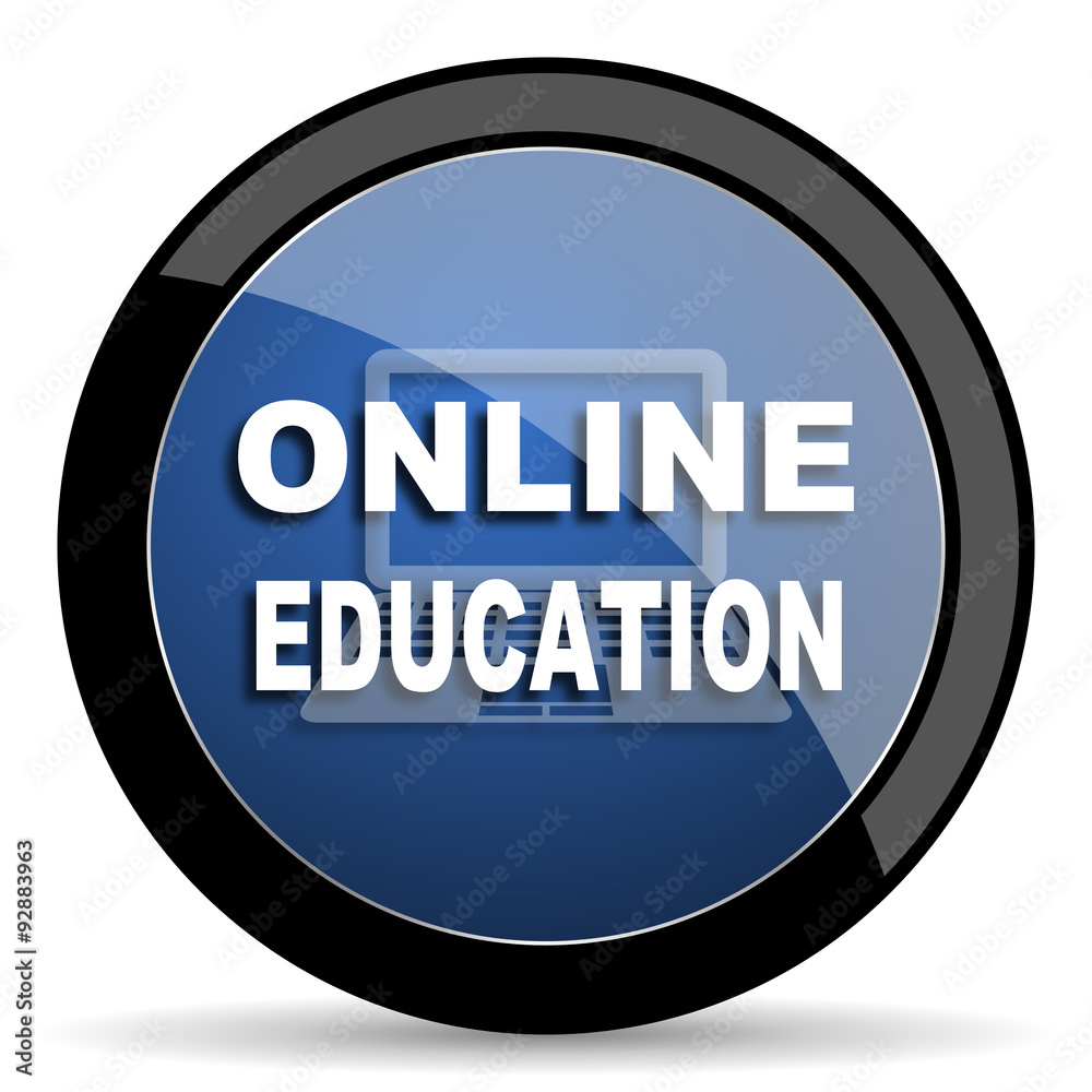 online education blue circle glossy web icon on white background, round button for internet and mobile app online education blue circle glossy web icon on white background, round button for internet and mobile app