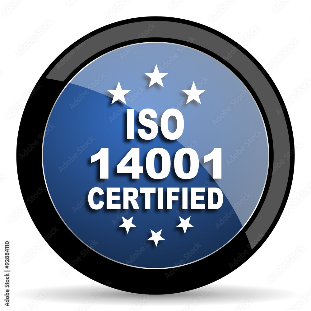iso 14001 blue circle glossy web icon on white background, round button for internet and mobile app iso 14001 blue circle glossy web icon on white background, round button for internet and mobile app