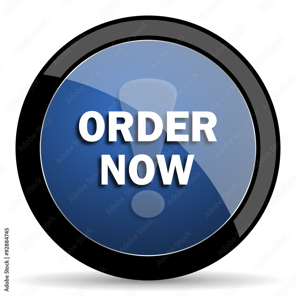 order now blue circle glossy web icon on white background, round button for internet and mobile app order now blue circle glossy web icon on white background, round button for internet and mobile app