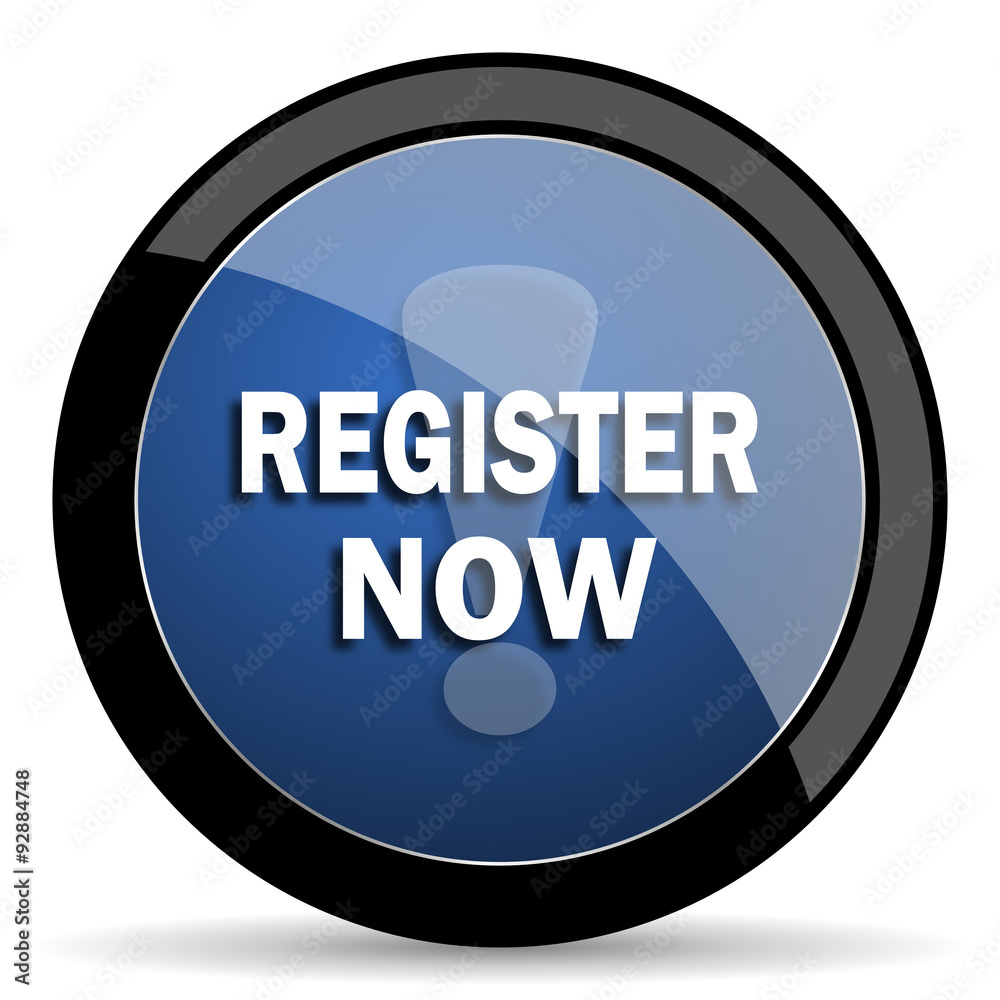 register now blue circle glossy web icon on white background, round button for internet and mobile app register now blue circle glossy web icon on white background, round button for internet and mobile app