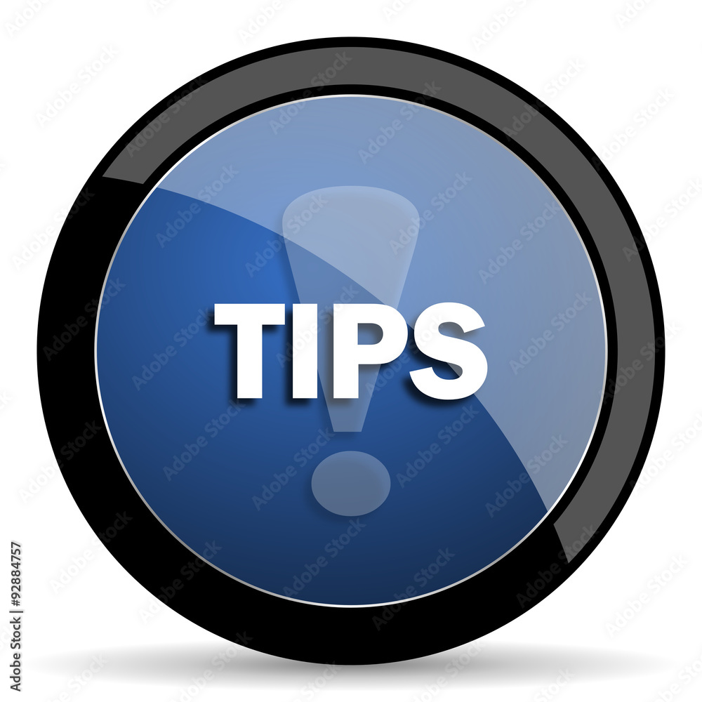 tips blue circle glossy web icon on white background, round button for internet and mobile app tips blue circle glossy web icon on white background, round button for internet and mobile app