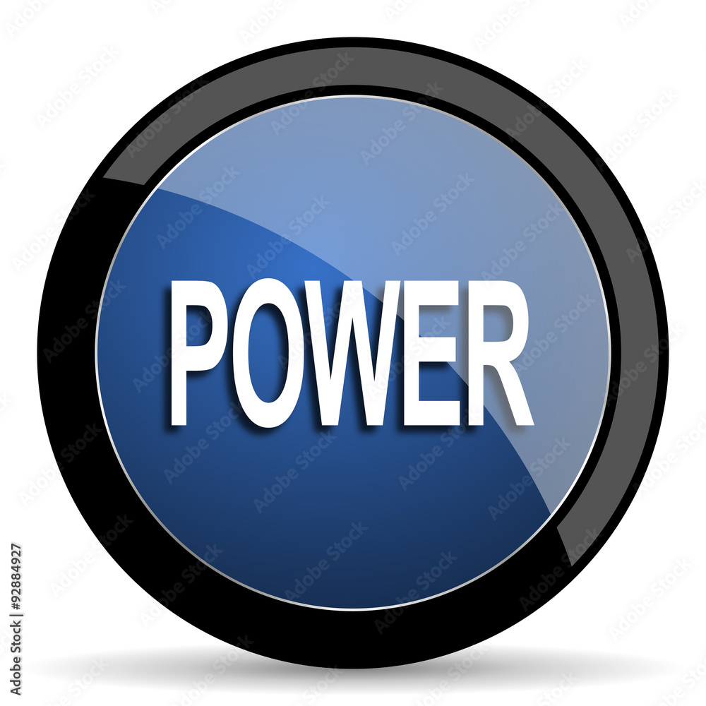 power blue circle glossy web icon on white background, round button for internet and mobile app power blue circle glossy web icon on white background, round button for internet and mobile app