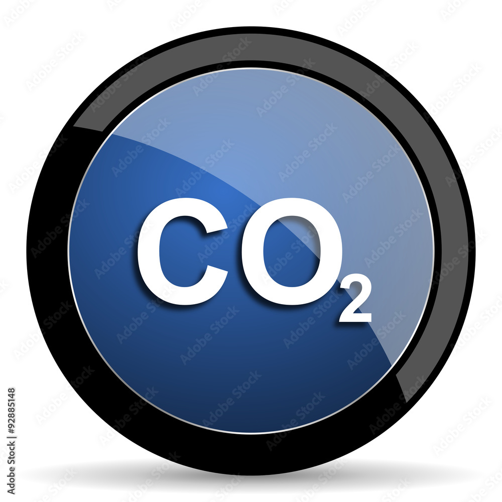 carbon dioxide blue circle glossy web icon on white background, round button for internet and mobile app carbon dioxide blue circle glossy web icon on white background, round button for internet and mobile app