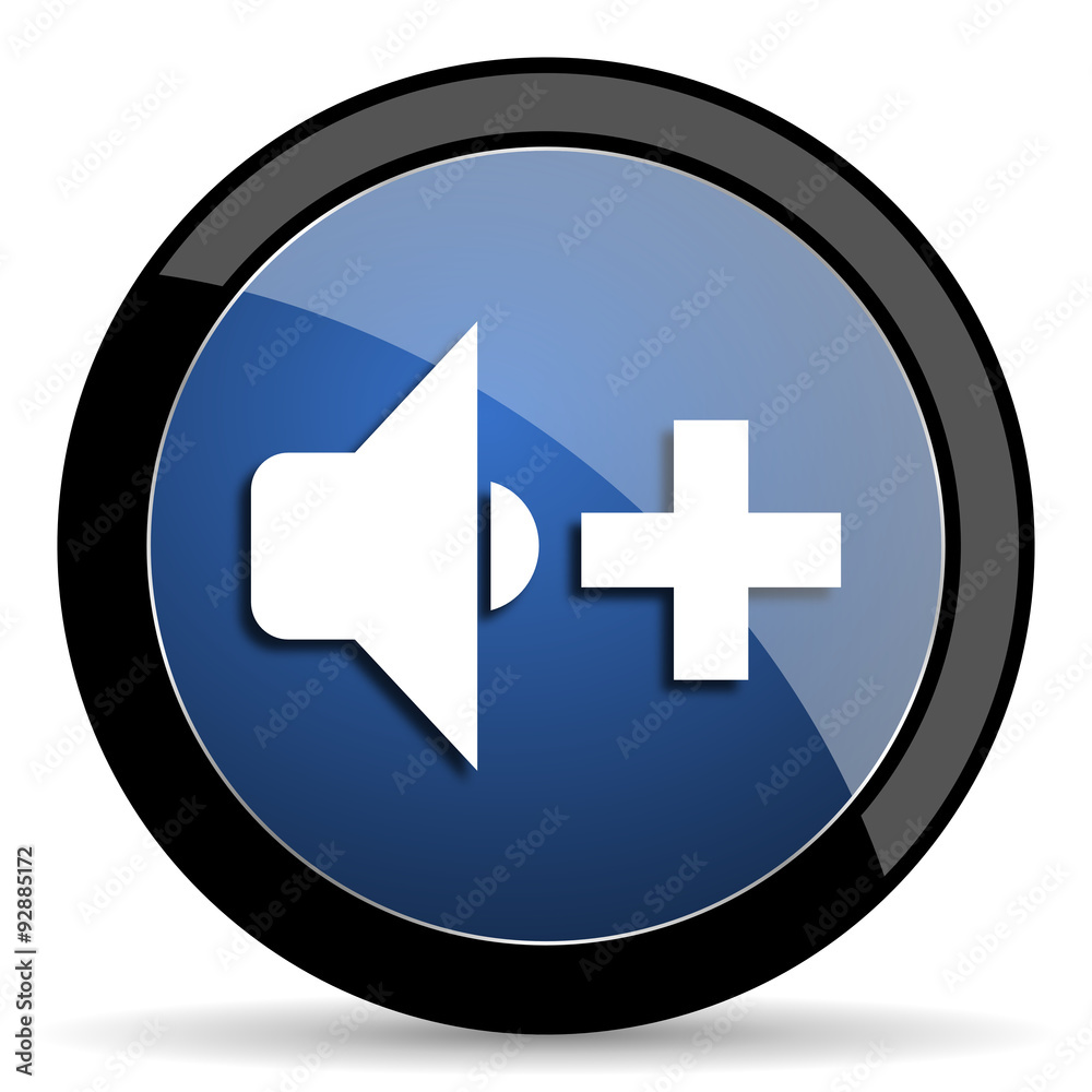 speaker volume blue circle glossy web icon on white background, round button for internet and mobile app speaker volume blue circle glossy web icon on white background, round button for internet and mobile app