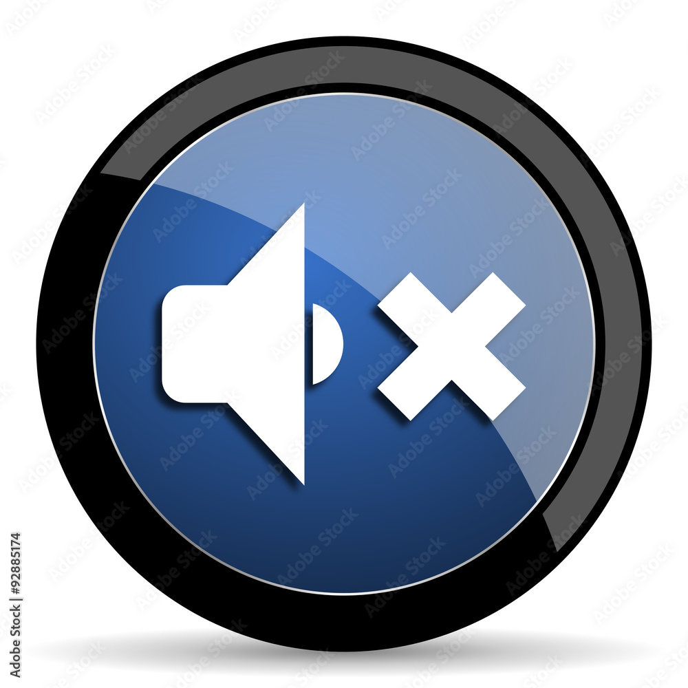 speaker volume blue circle glossy web icon on white background, round button for internet and mobile app speaker volume blue circle glossy web icon on white background, round button for internet and mobile app