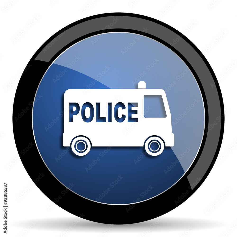 police blue circle glossy web icon on white background, round button for internet and mobile app police blue circle glossy web icon on white background, round button for internet and mobile app