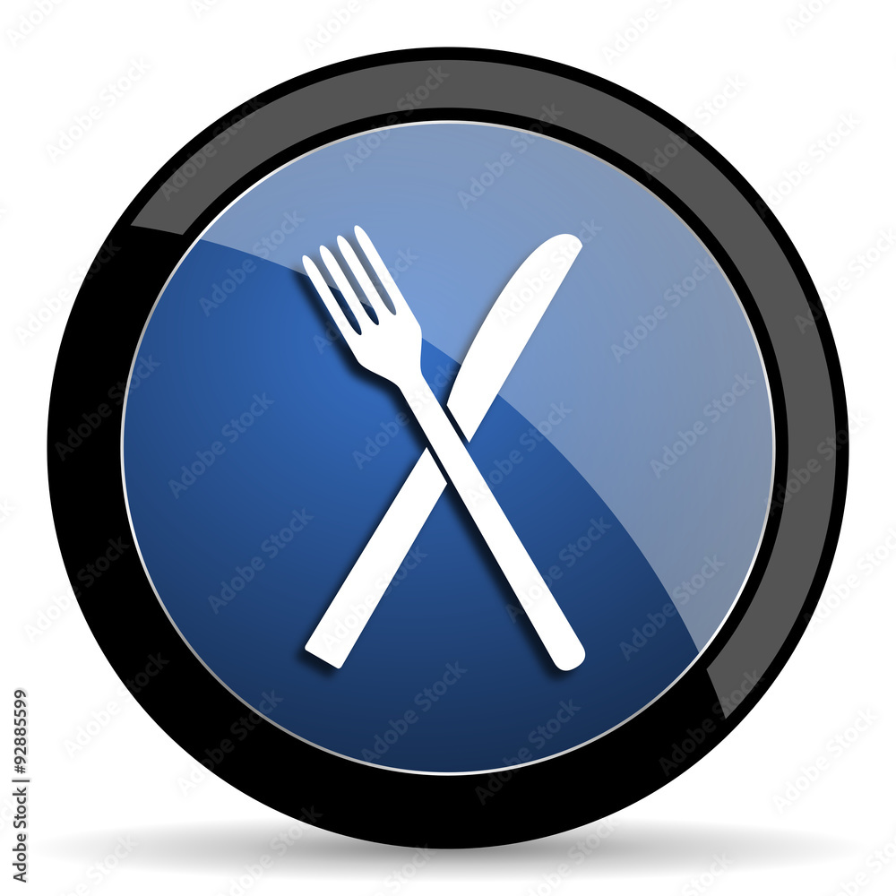 restaurant blue circle glossy web icon on white background, round button for internet and mobile app restaurant blue circle glossy web icon on white background, round button for internet and mobile app