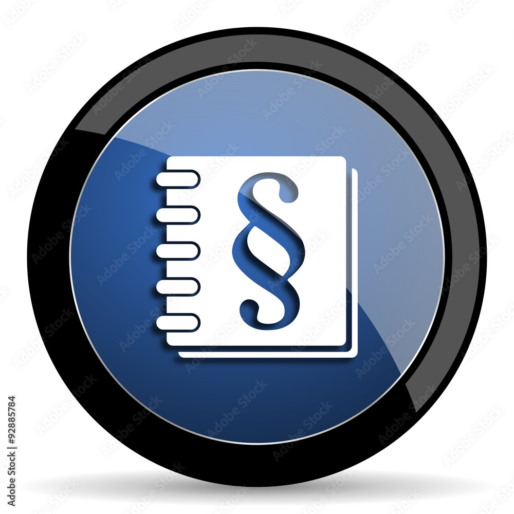 law blue circle glossy web icon on white background, round button for internet and mobile app law blue circle glossy web icon on white background, round button for internet and mobile app