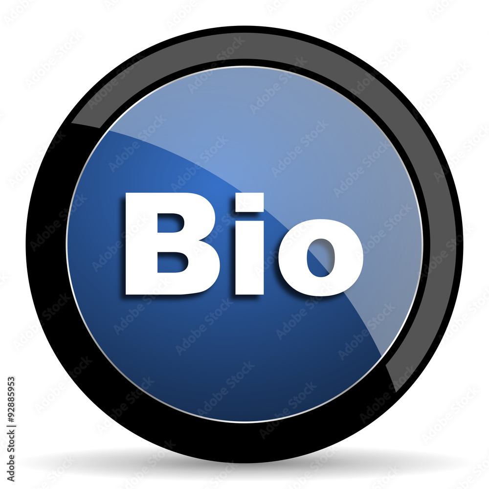 bio blue circle glossy web icon on white background, round button for internet and mobile app bio blue circle glossy web icon on white background, round button for internet and mobile app