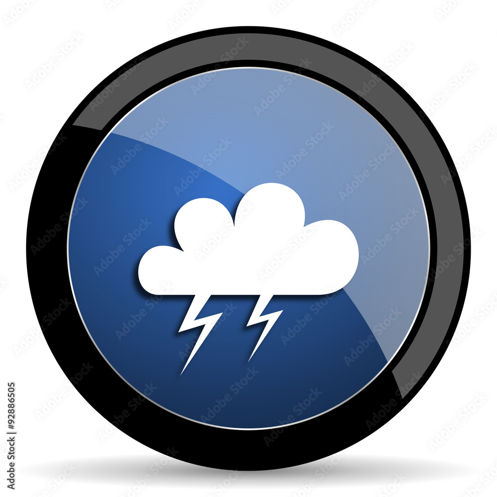 storm blue circle glossy web icon on white background, round button for internet and mobile app storm blue circle glossy web icon on white background, round button for internet and mobile app