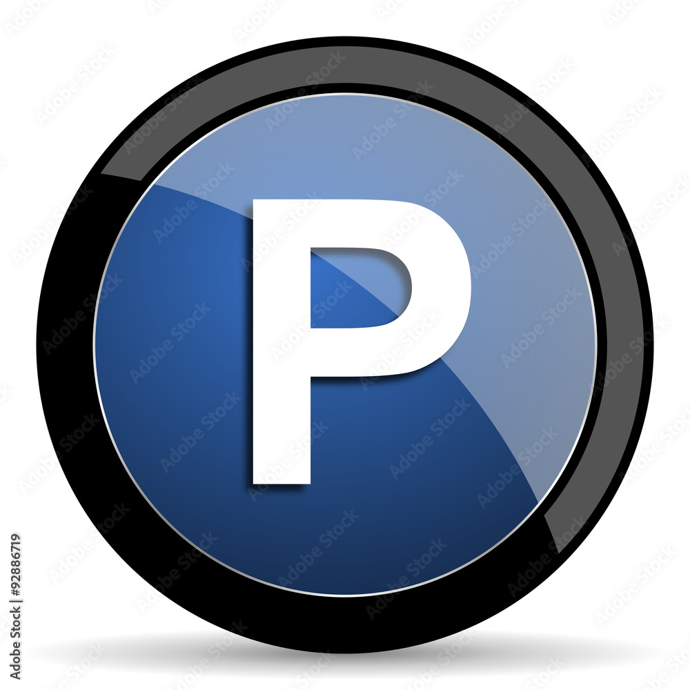 parking blue circle glossy web icon on white background, round button for internet and mobile app parking blue circle glossy web icon on white background, round button for internet and mobile app