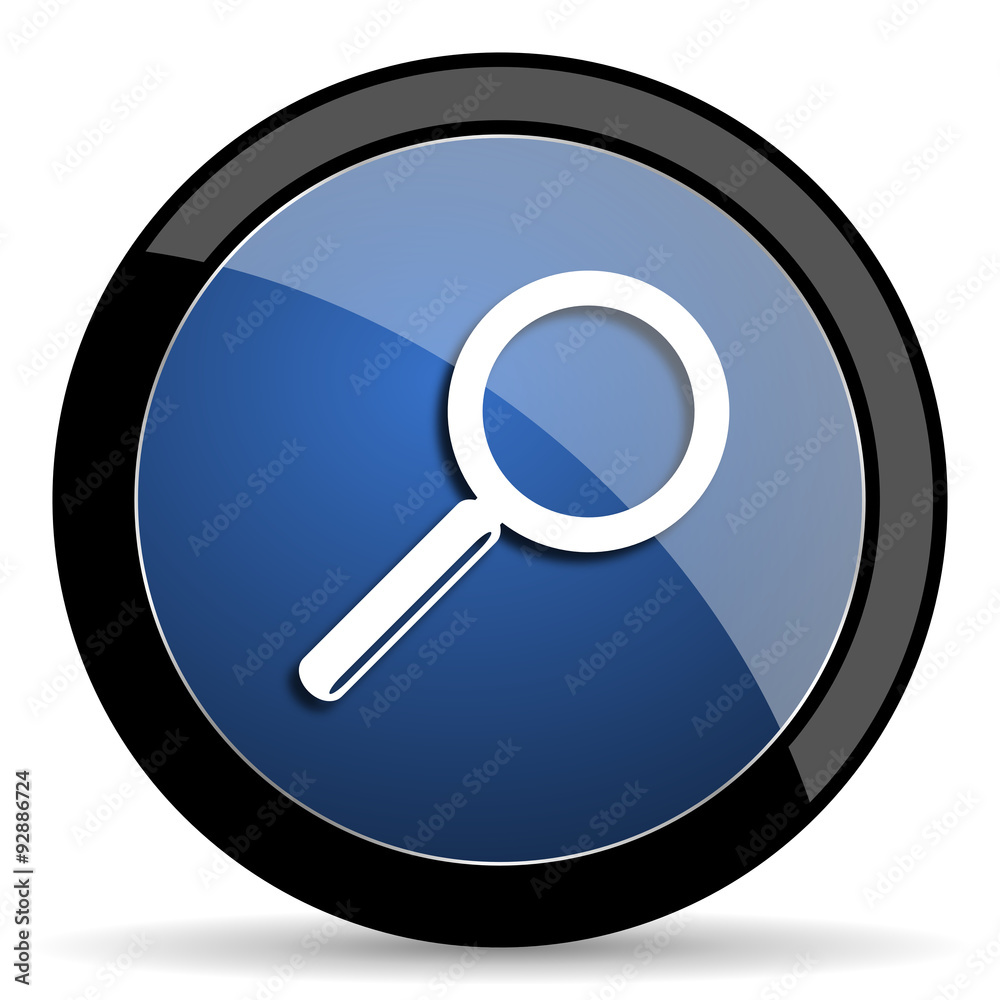 search blue circle glossy web icon on white background, round button for internet and mobile app search blue circle glossy web icon on white background, round button for internet and mobile app