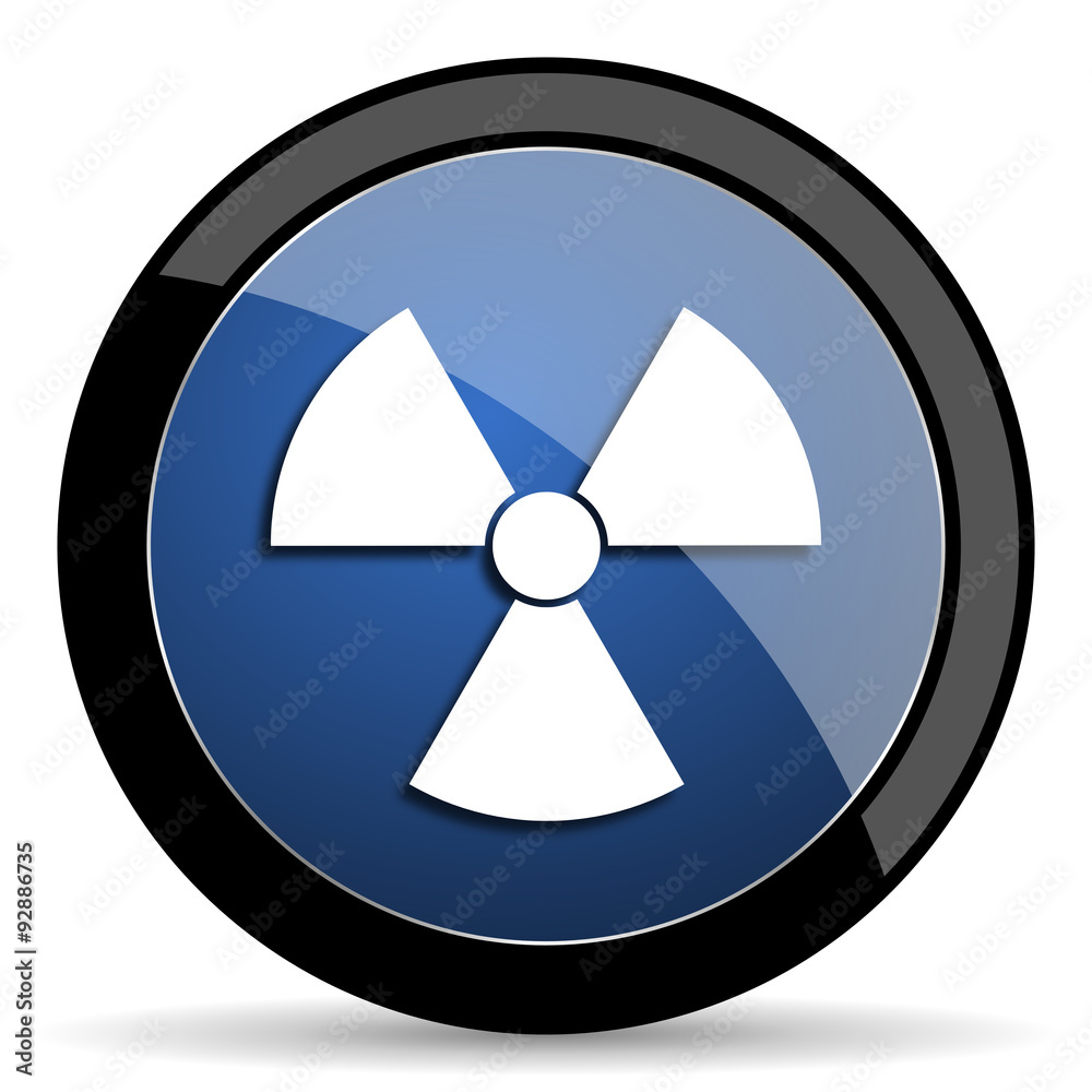 radiation blue circle glossy web icon on white background, round button for internet and mobile app radiation blue circle glossy web icon on white background, round button for internet and mobile app