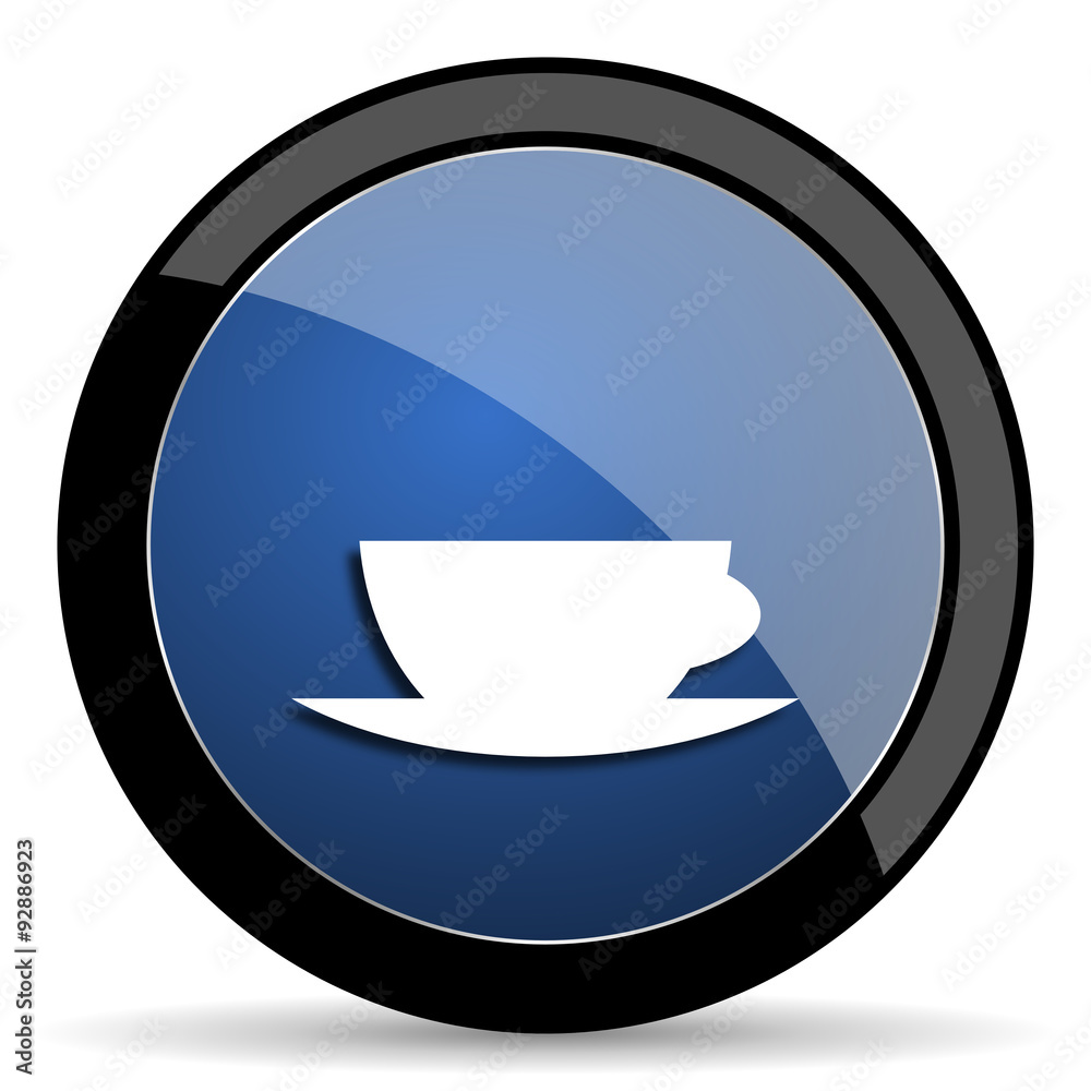 espresso blue circle glossy web icon on white background, round button for internet and mobile app espresso blue circle glossy web icon on white background, round button for internet and mobile app