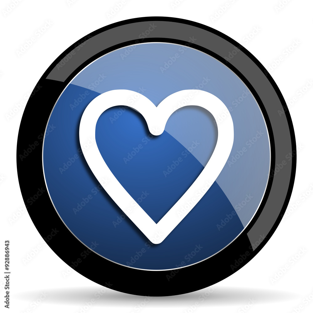 heart blue circle glossy web icon on white background, round button for internet and mobile app heart blue circle glossy web icon on white background, round button for internet and mobile app