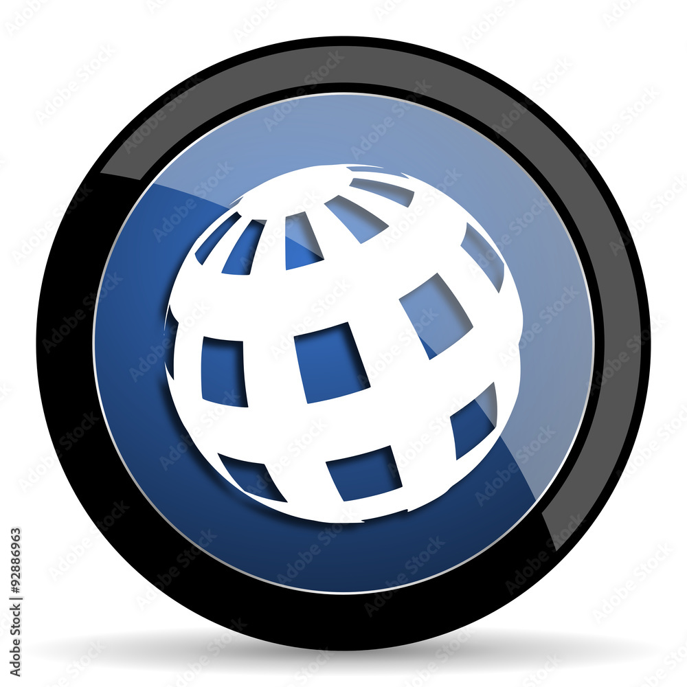 earth blue circle glossy web icon on white background, round button for internet and mobile app earth blue circle glossy web icon on white background, round button for internet and mobile app