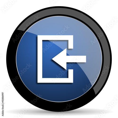 Free Download enter blue circle glossy web icon on white background, round button for internet and mobile app - GFXLoad