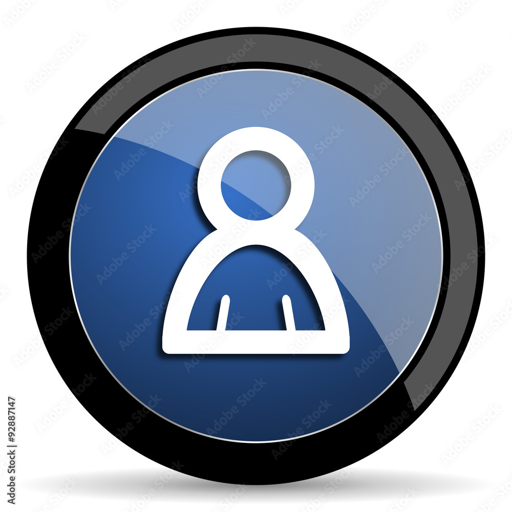 person blue circle glossy web icon on white background, round button for internet and mobile app person blue circle glossy web icon on white background, round button for internet and mobile app