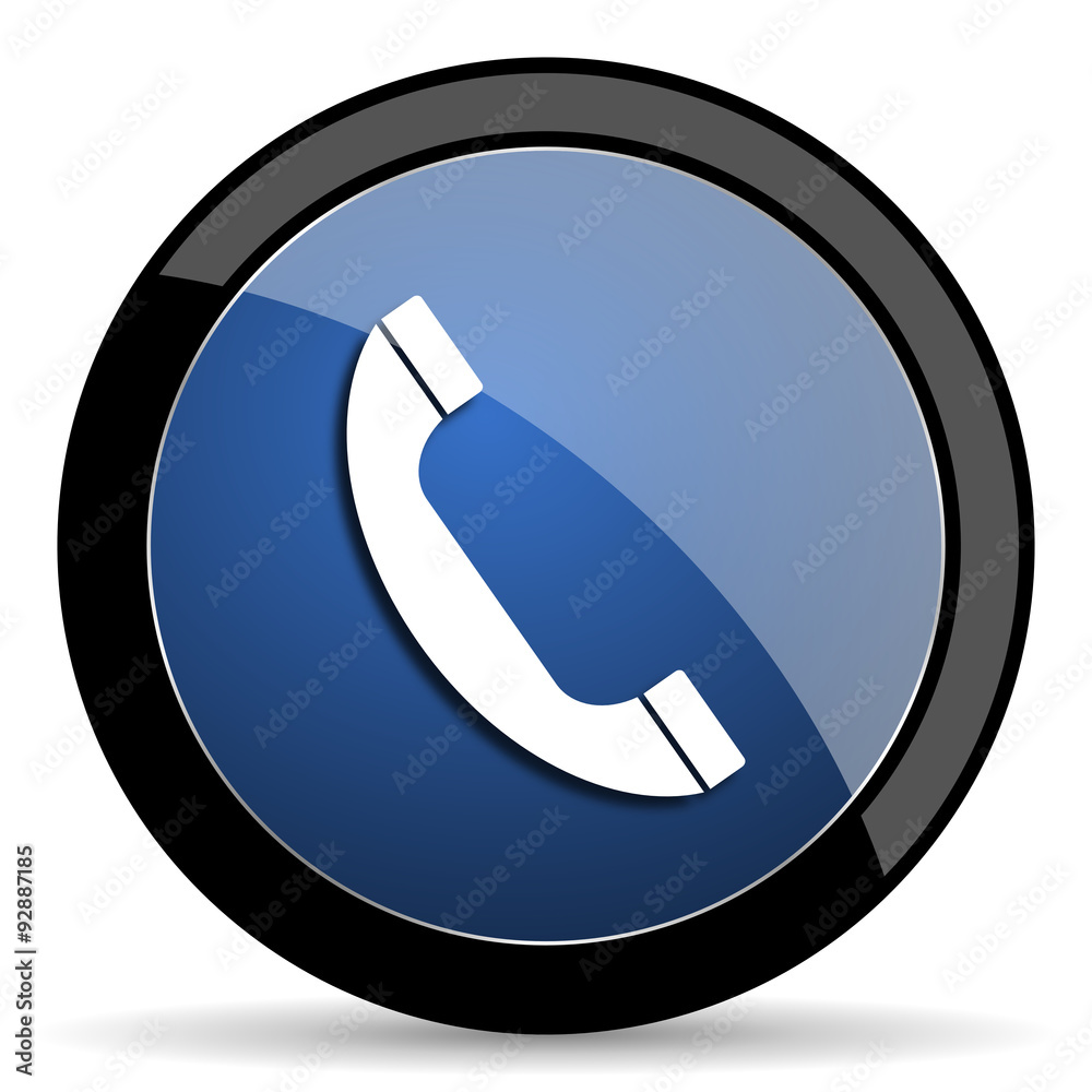 phone blue circle glossy web icon on white background, round button for internet and mobile app phone blue circle glossy web icon on white background, round button for internet and mobile app