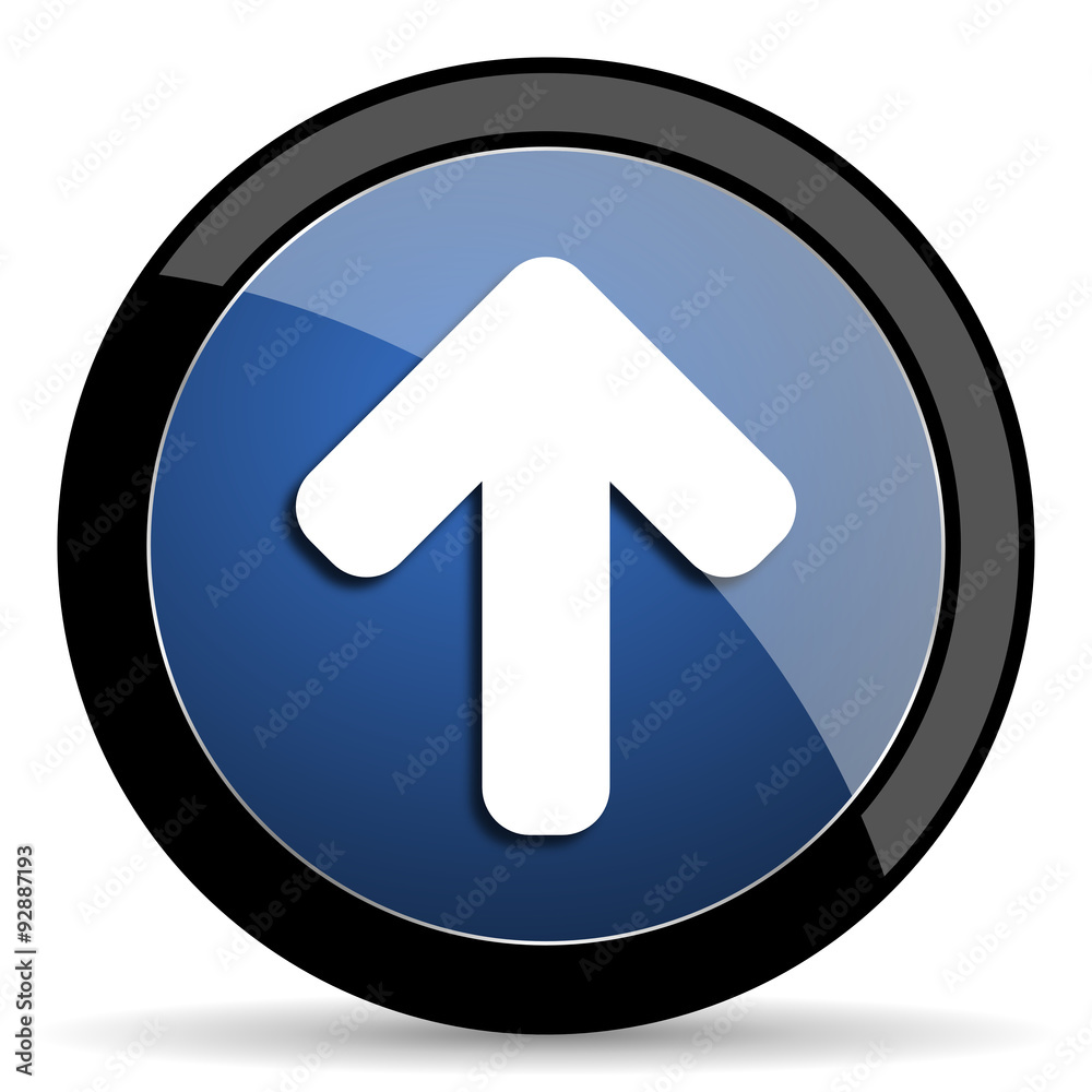 up arrow blue circle glossy web icon on white background, round button for internet and mobile app up arrow blue circle glossy web icon on white background, round button for internet and mobile app