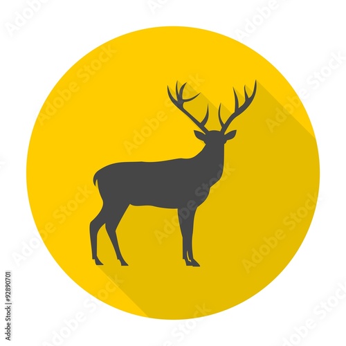 Deer icon with long shadow