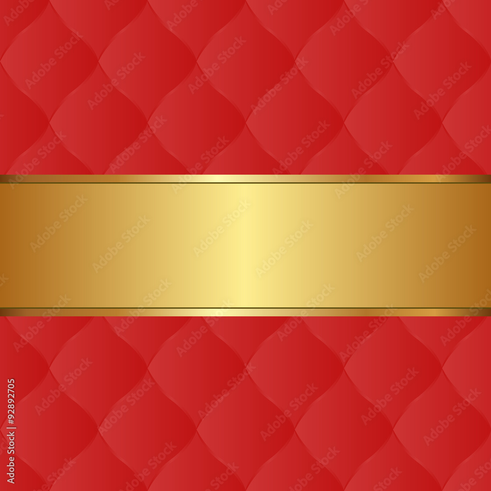 red background and golden tape