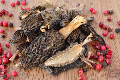 Dry Morels in a kitchen