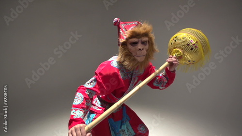 Orange, red monkey symbol 2016, the character in the costume of photo