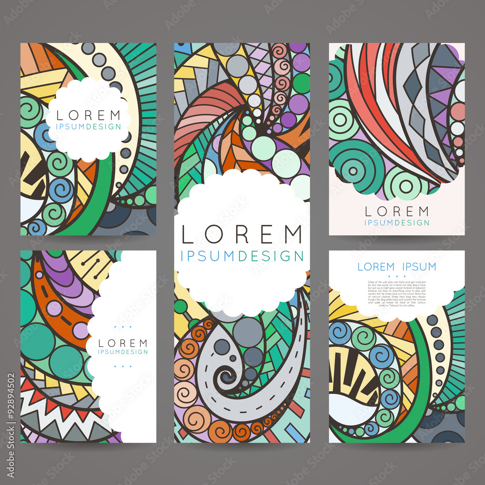 Set of vector design templates. Brochures in random colorful Set of vector design templates. Brochures in random colorful