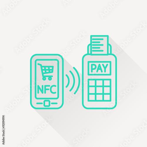 nfc payment from mobile phone icon