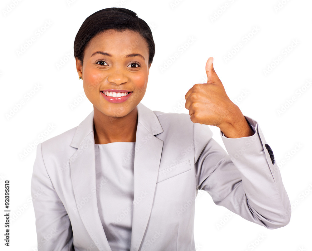 african business executive giving thumb up african business executive giving thumb up