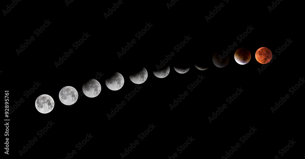 Naklejka premium Total Lunar Eclipse - Blood Moon