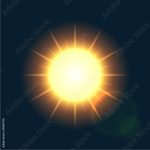 Vector modern sun background. sunshine design.