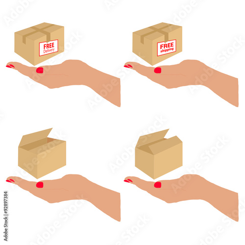 free delivery and shipping on the box vector