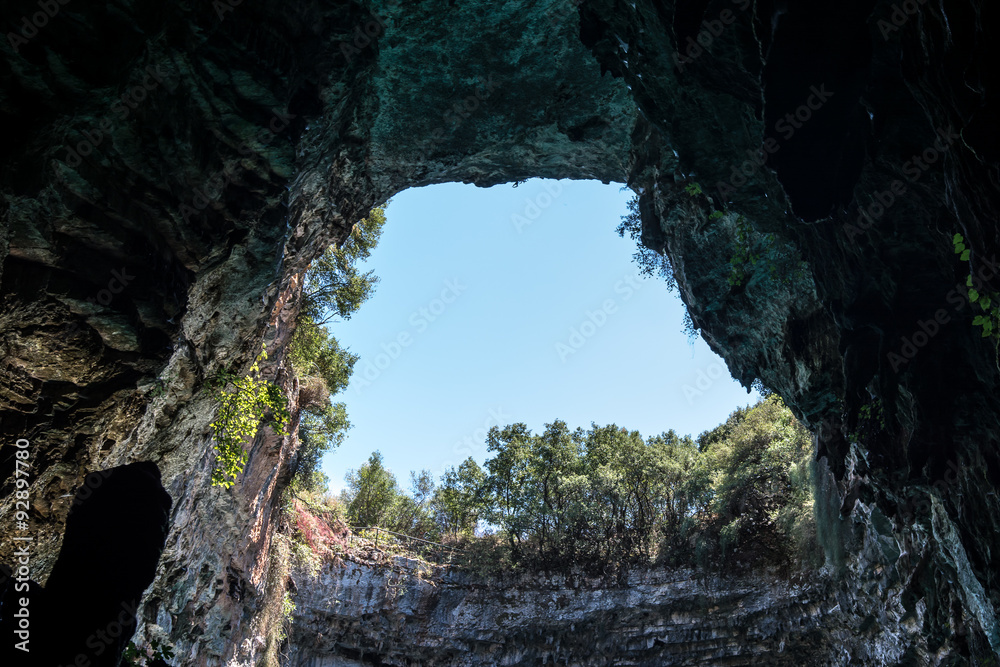 Melissani Lake in Kefalonia, Greece