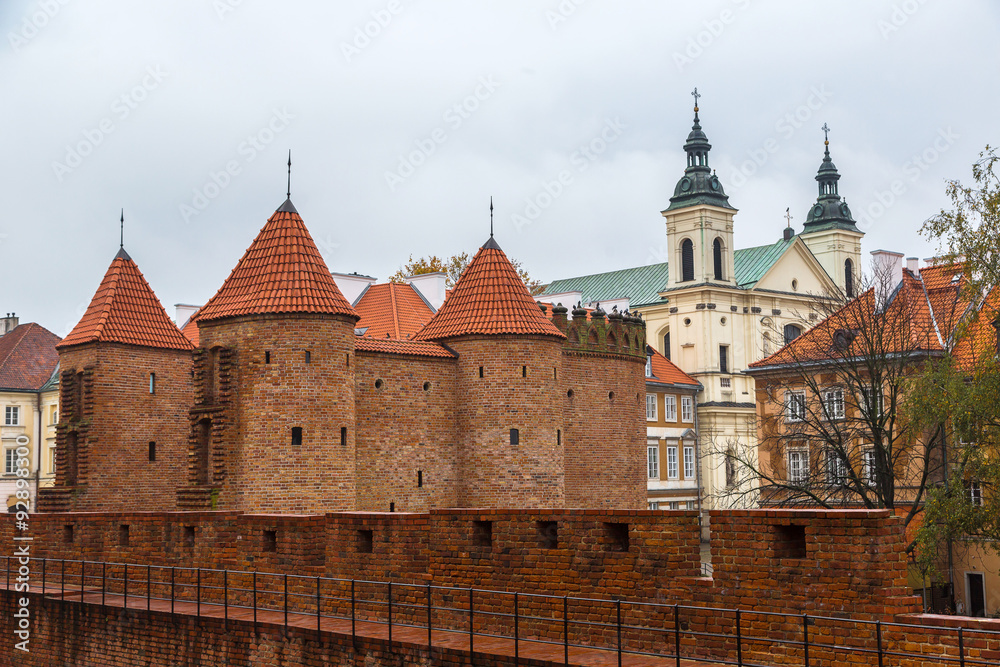 Barbican fortress in Warsaw