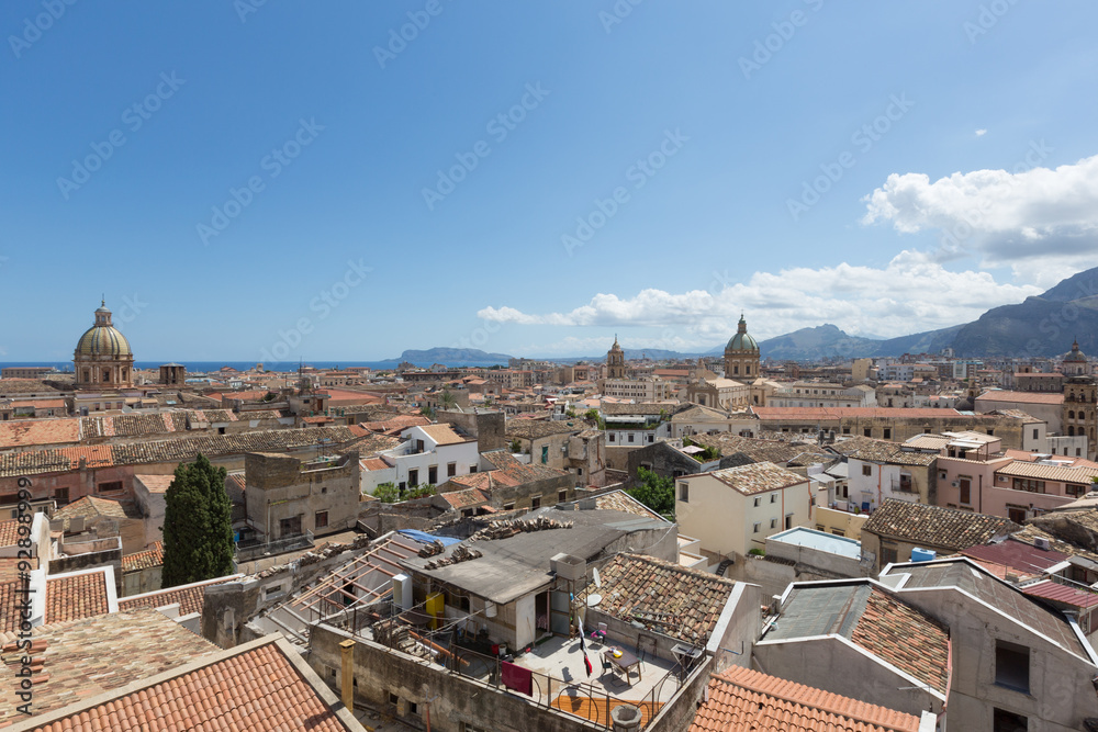 Palermo (Italy) - View over historical center and Kalsa