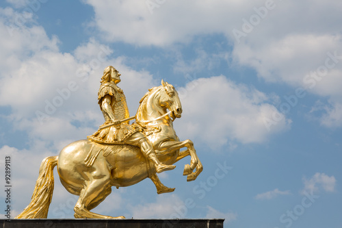 Golden rider in Dresden, Germany
