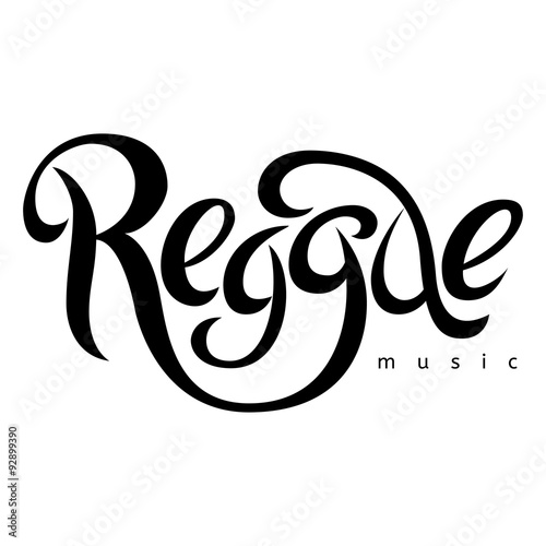Vector isolated lettering poster in reggae style.