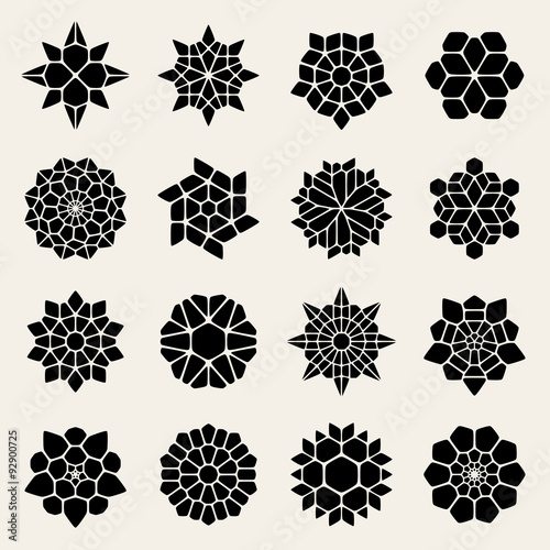 Vector Black And White Mandala Lace Ornaments Collection photo