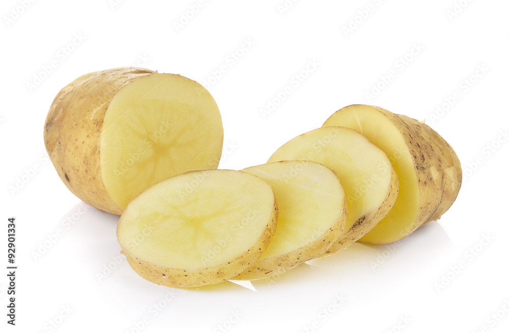 potato on white background