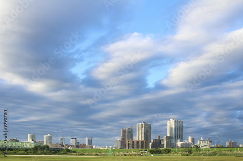 Urban landscape as seen from the river