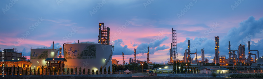 Landscape of Oil refinery at twilight Landscape of Oil refinery at twilight