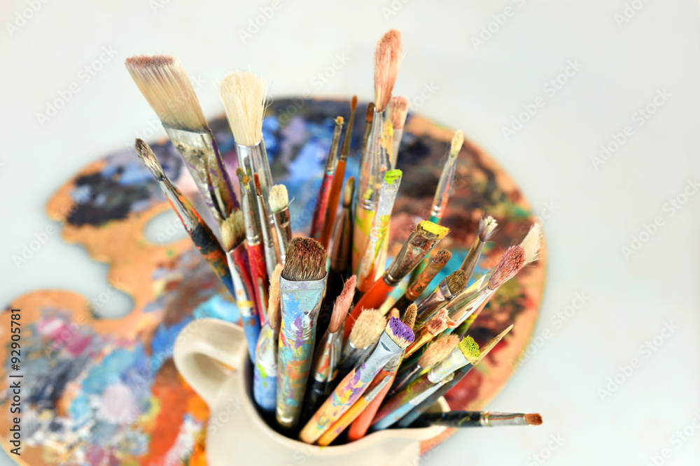 Fototapeta premium Artist Paintbrushes and Palette