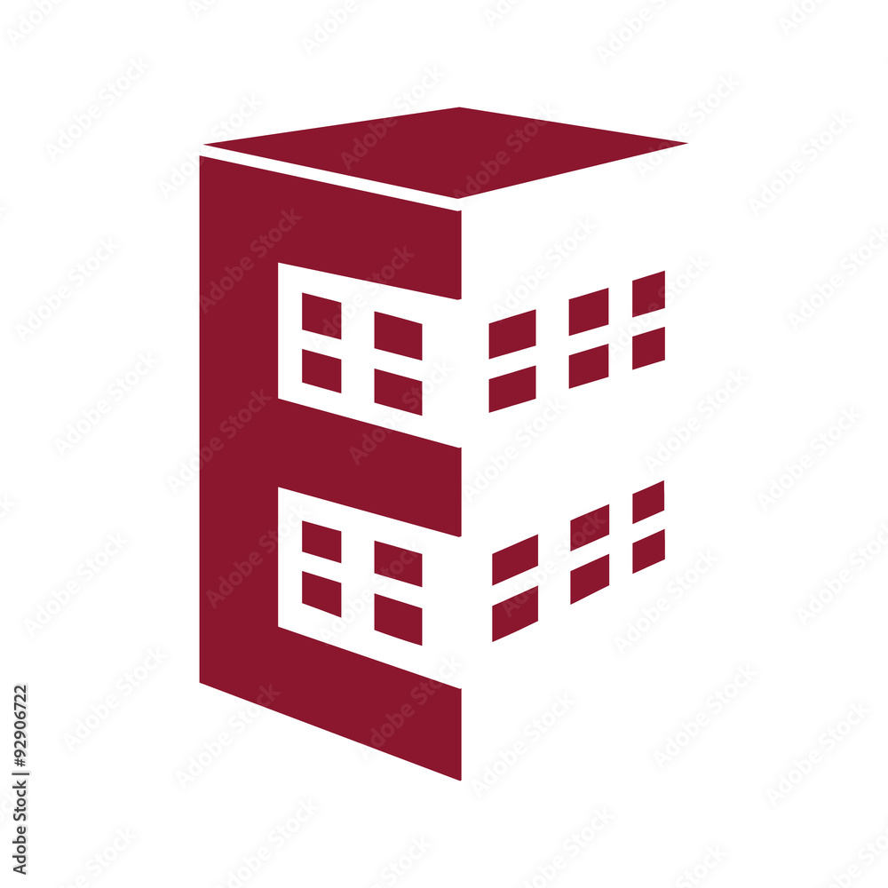 Naklejka premium E Building Construction Logo Icon