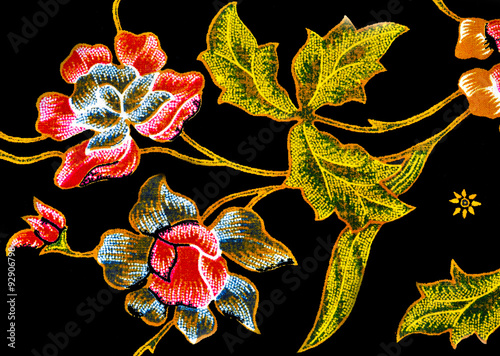 detailed patterns of Indonesia batik cloth