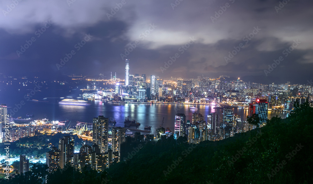 panorama of skyscrapers and a river panorama of skyscrapers and a river