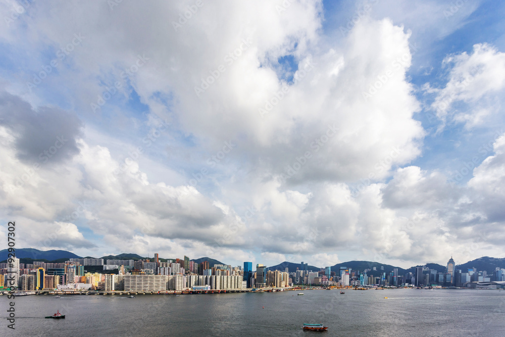 channel with skyscrapers aside channel with skyscrapers aside