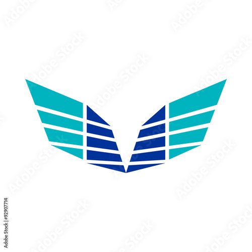 Abstract Sharp Wings Blue Teal